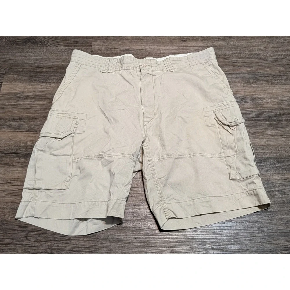 Polo Ralph Lauren Classic Chino Cargo Shorts Mens 40 Khaki Beige Cotton Twill